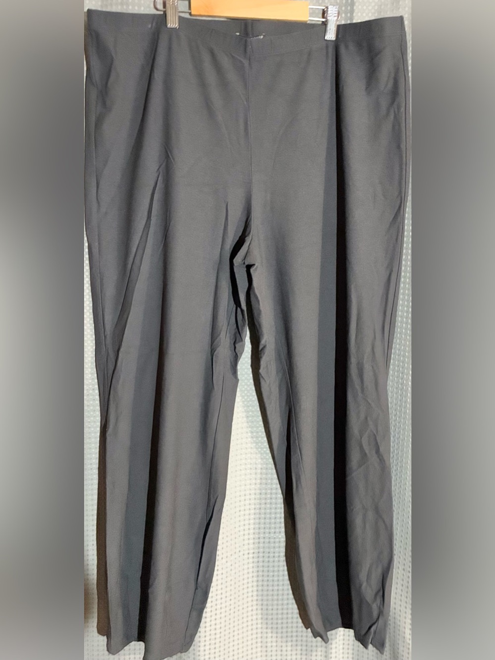Eileen Fisher Dark Gray Pull On Dress Pants Tapered Ankles Stretch Minimalist
